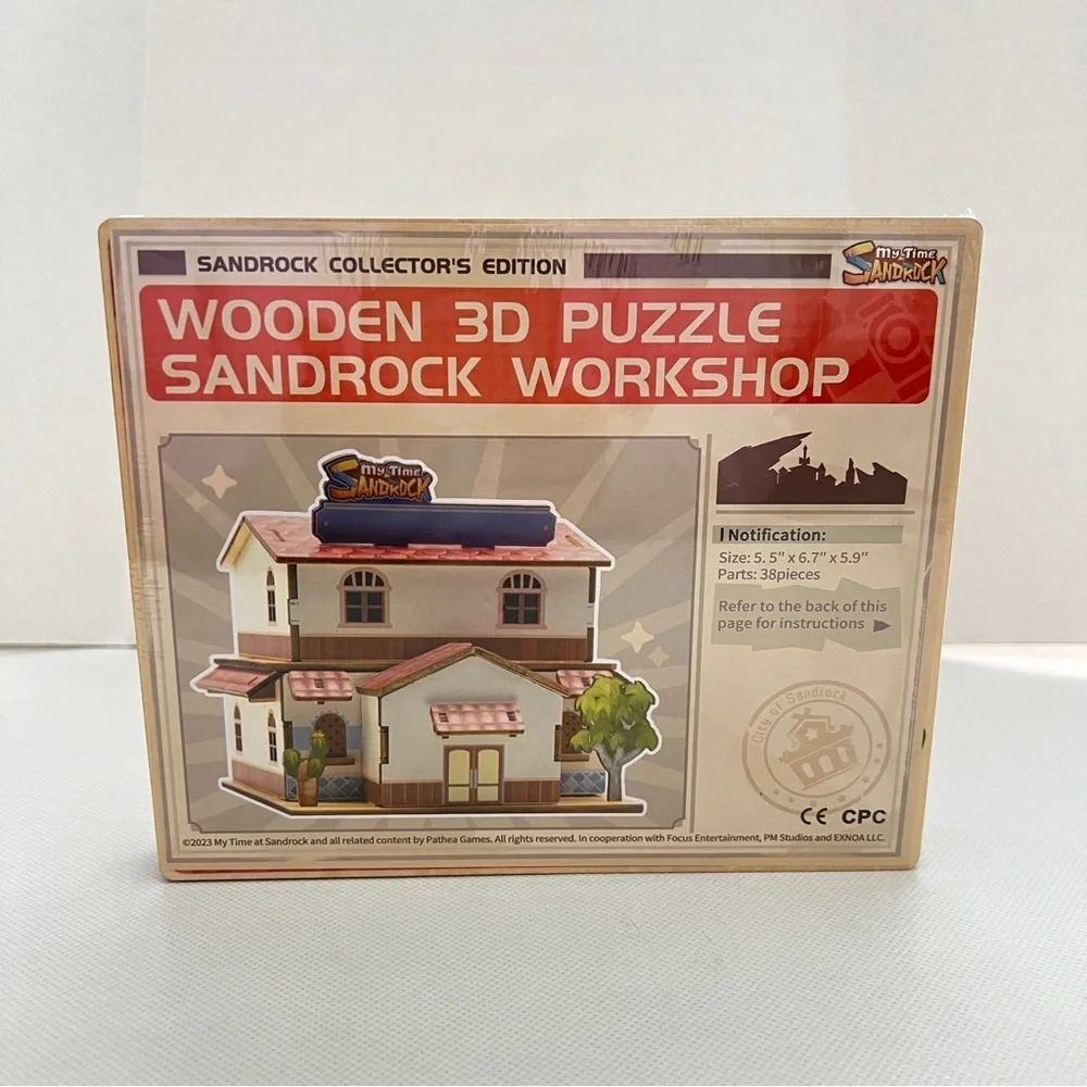 Wooden 3D Puzzle Sandrock Workshop 38 Pieces Size 5.5